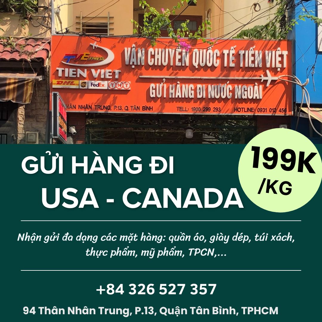 Gửi hàng đi USA, Canada - Tiến Việt Express